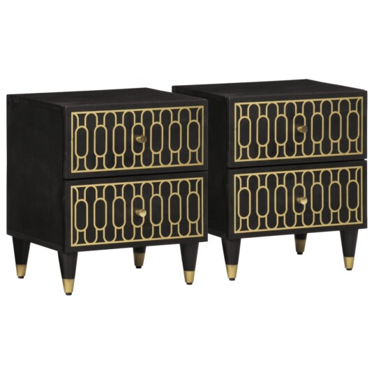 Nattbord 2 stk 40x33x46 cm heltre mango 358319