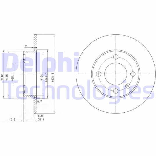 Bremseskive DELPHI BG3505