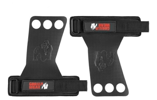 3-Hole Carbon Lifting Grips, black, small 3-Hole Carbon Lifting Grips, black, small