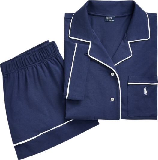 Polo Ralph Lauren Intimates Short Sleeve Jersey Pajama Set Navy XL