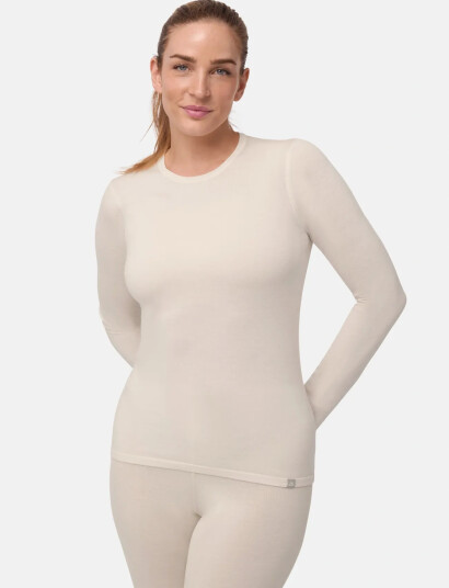 Danish Endurance Women"s Merino Long Sleeved Shirt - Cream - L