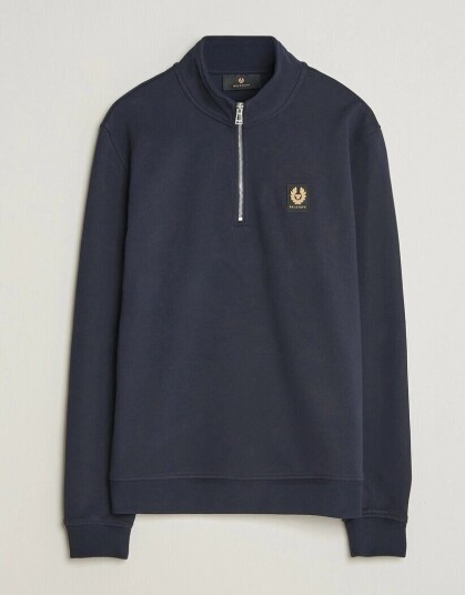 Belstaff Signature Half Zip Sweatshirt Dark Ink
