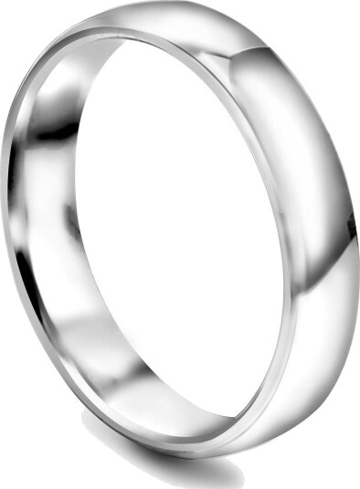 Moments By Pan Jewelry Maud & Sverre giftering i 375 hvitt gull | 4 mm bredde