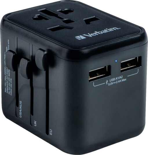Verbatim - Universal Travel Adapter UTA-01 with 2xUSB Charger