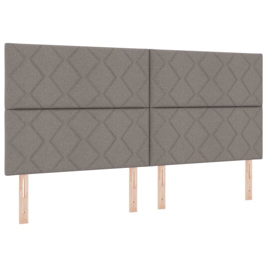 LED Hodegjerde Diamantmønster Taupe 200 cm Stoff