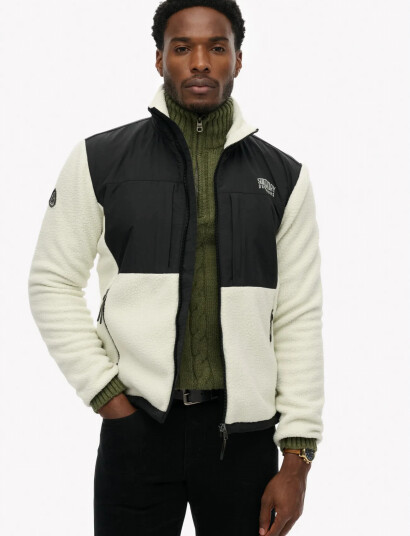 Superdry Polar Fleece Hybrid Trekker   White   XL