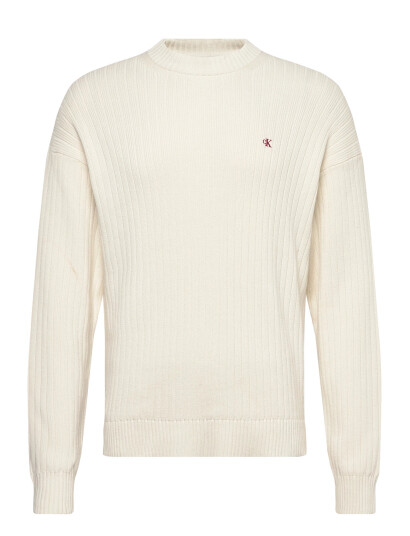 Calvin Klein Jeans Ls Vertical Texture Cttn Crewnk - Cream - XL Calvin Klein Jeans Ls Vertical Texture Cttn Crewnk - Cream - XL