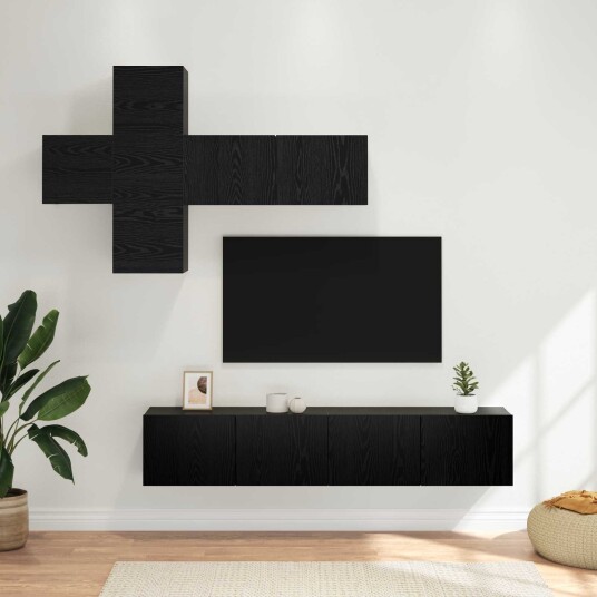 TV benksett Veggmontert 3 pcs Konstruert tre TV benksett Veggmontert 3 pcs Konstruert tre
