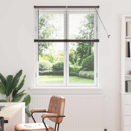 Vindu Persienne med gardiner Svart Aluminium Vindu Persienne med gardiner Svart Aluminium