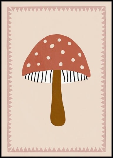 Cute Toadstool Plakat Plakat / 50x70cm