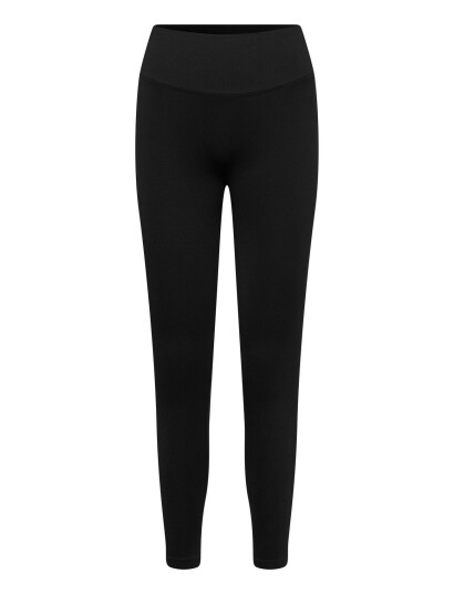 STRONGER Seamless Contour Ribbed Leggings   Black   XL