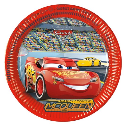 Globos Europe Papptallerkener Biler/Cars 3 - 8-pakning Globos Europe Papptallerkener Biler/Cars 3 - 8-pakning