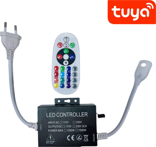 230V RGB WIFI Smart Home CLIP ON controller   Inkl. endestykke til 230V minnefunksjon 100 m