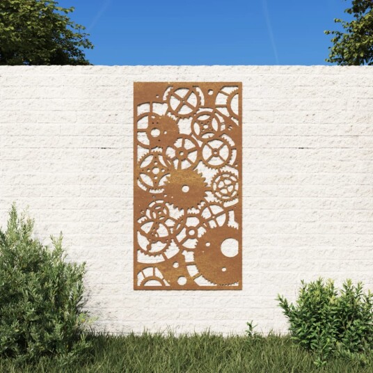 Veggdekorasjon til hage 105x55 cm cortenstål girdesign