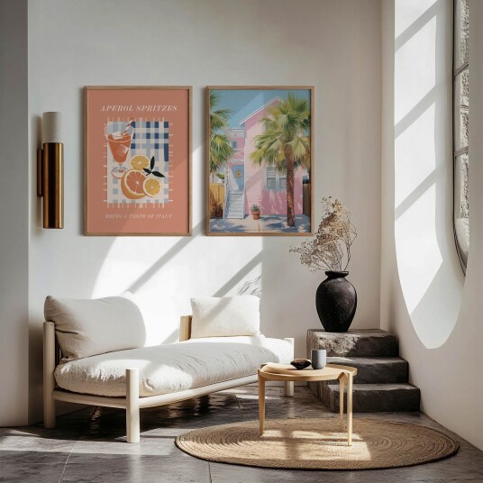 Plakat Rosa Hus og Aperol Duo / Sett med 2