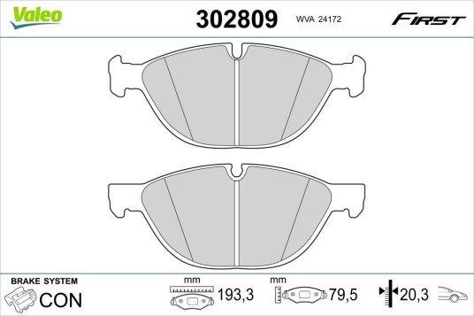 Bremseklosser VALEO 302809