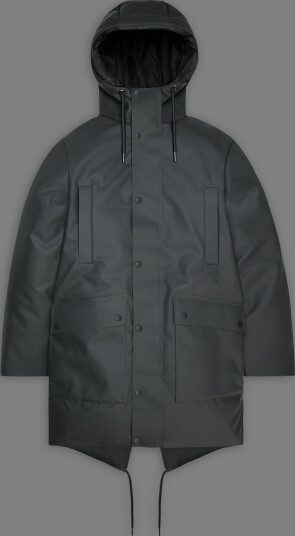 Rains Unisex Nome Long Parka W3T3 Dark Grey XL Rains Unisex Nome Long Parka W3T3 Dark Grey XL