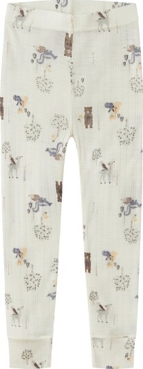 Name It Leggings Ull NmmWang Snow White/Forest Animals Name It 4 år (104) Leggings Ull Hvit