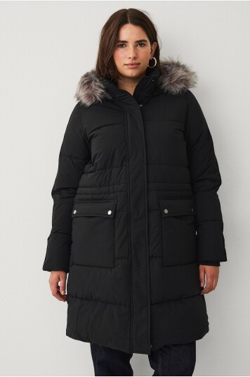 Zizzi Kåpe caJulia L/S Coat Svart