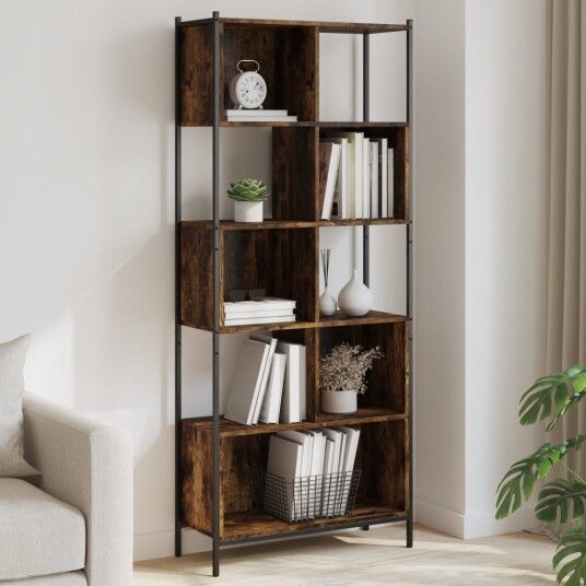 Bokhylle røkt eik 72x28x172 cm konstruert tre 8721012341319 Bokhylle røkt eik 72x28x172 cm konstruert tre 8721012341319
