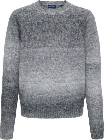 ONLY & SONS Osjmack Gradient Reg Crew Knit GREY PINSTRIPE 158 164