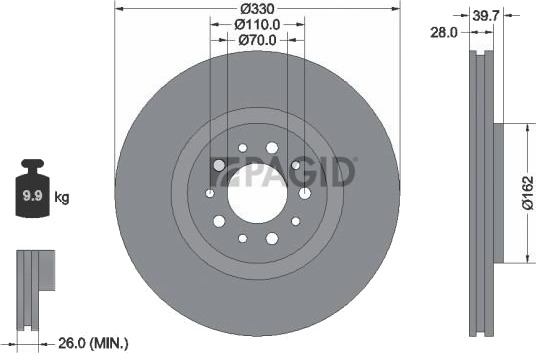 PAGID 54451NC Bremseskive PAGID 54451NC Bremseskive