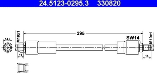 ATE 24.5123 0295.3 Bremseslange