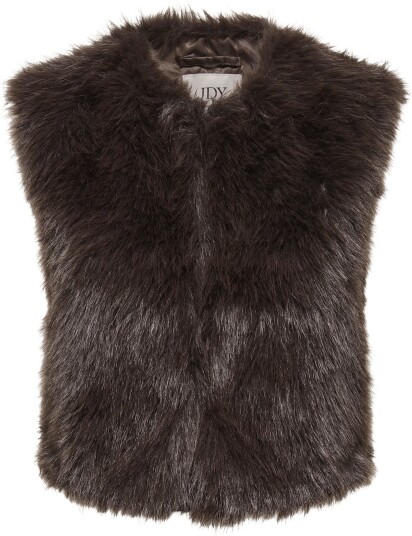 JDY Jdyora Faux Fur Waistcoat Otw Qiq Noos   Brown   M