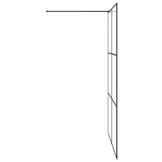vidaXL Dusjvegg med klart ESG-glass 140x195 cm SVART