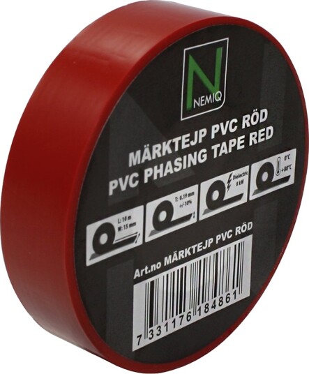 Nemiq Isolasjonstape Rød 15mm 10m EV2012 Nemiq Isolasjonstape Rød 15mm 10m EV2012