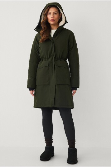 Áhkká Parka Perfect Parka Warm w Soft Fur Grønn
