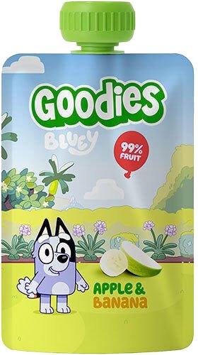 Goodies Bluey eple & banan smoothie 100 gr Goodies Bluey eple & banan smoothie 100 gr