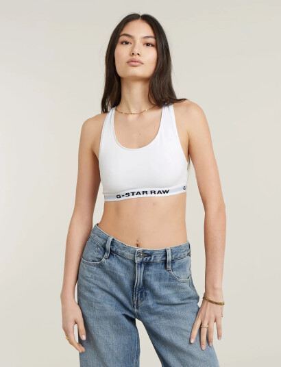 G Star Bralette Wmn White L G Star Bralette Wmn White L