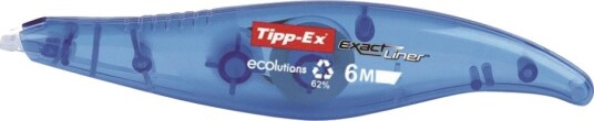 Tipp-Ex Exact Liner Ecolutions - Retterulle - 5 Mm X 6 M - Polyester - Transparent Blå Boks (En Pakke 10)