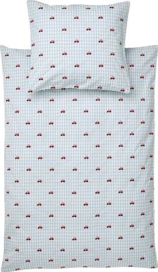 Flöss Sengetøy Baby Albert 70x100 cm Blue Rutete Flöss Baby Sengetøy Baby Blå