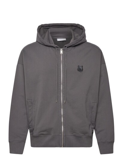Maison Kitsune Fox Head Zipped Oversize Hoodie Grey M