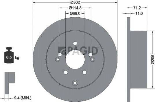 PAGID 54661NC Bremseskive