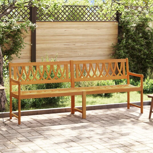 vidaXL Utendørs benk 2 seter 220 x 56 x 90 cm Solid akasietre