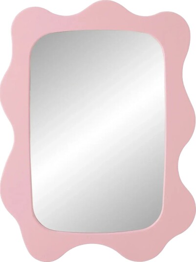 J Line Wall Mirror Waves Mdf Light Pink Pink ONE SIZE J Line Wall Mirror Waves Mdf Light Pink Pink ONE SIZE