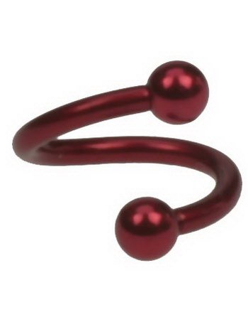 Utgått Twister 12 x 8 mm Mørk Rød Øyenbrynspiercing