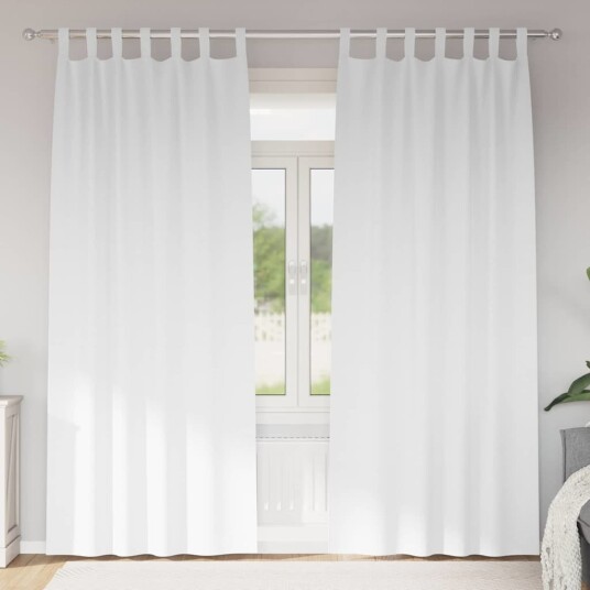  Gardiner med gardiner 2 pcs Klar hvit Polyester