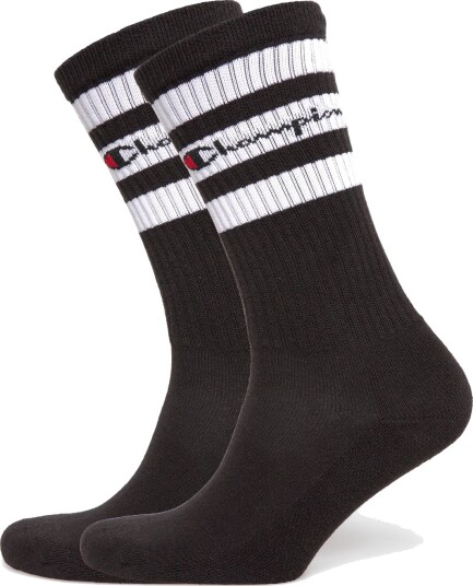 Champion 3Pk Crew Socks Black 35 38