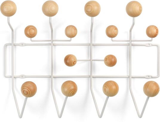Vitra Hang It All White Pine Garderobestativ Charles & Ray Eames Tre Farget,Hvit