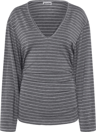 Weekday Susie V Neck Long Sleeve Grey L