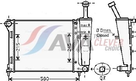 AVA COOLING SYSTEMS FTA2345 Radiator motorkjøling
