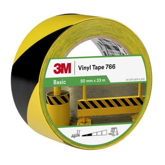 3M 766 Varselstape gul/svart Maskintilbehør & forbruk