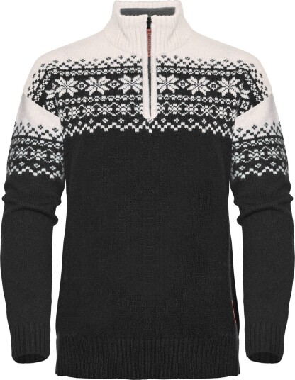 Gridarmor Women's Snøkrystall Half Zip Ullgenser Black/White L