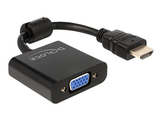 Delock HDMI til VGA Adapter 25,5 cm - Svart