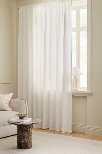 Ellos Home   Gardin med multibånd Stella Wide 1 pakning   Hvit