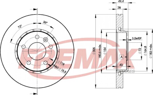Bremseskive FREMAX BD-6845